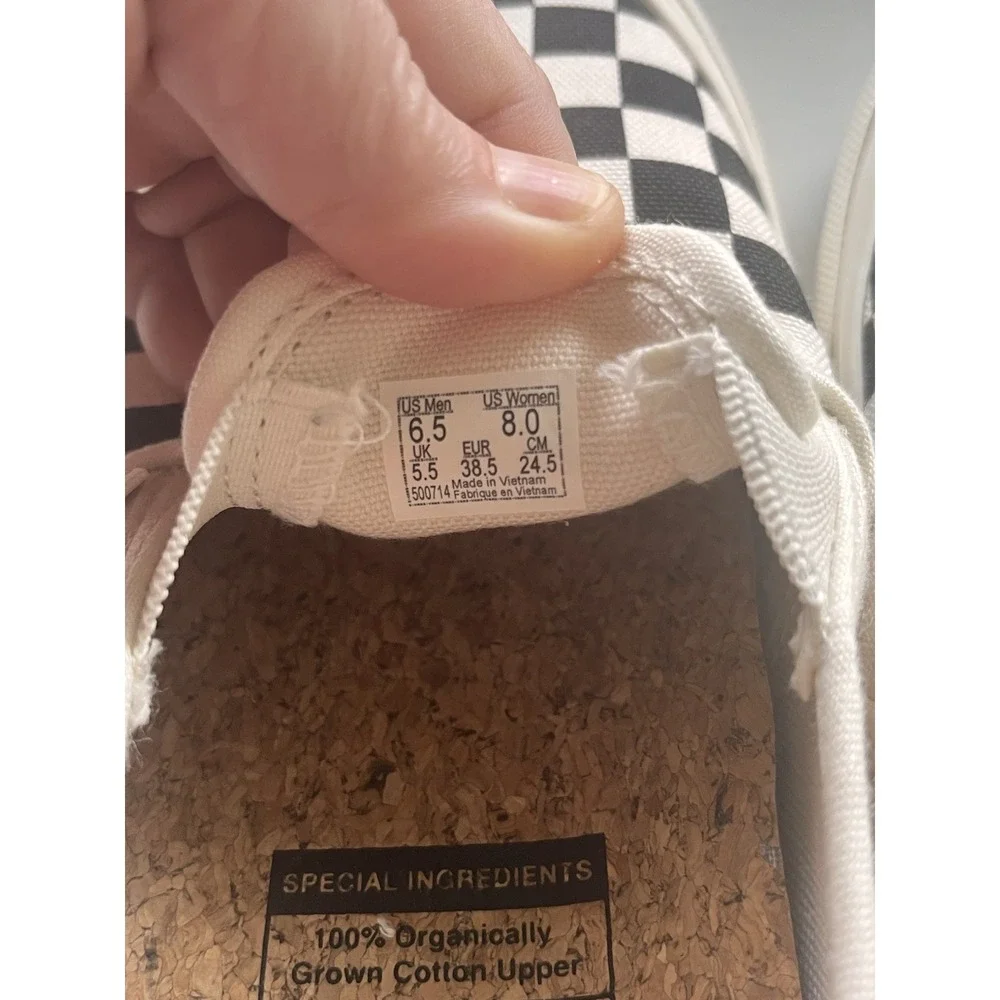Vans Checkerboard Slip On SF Shoes Men 6.5 US‎ Women 8 Black Off White Ecotheory